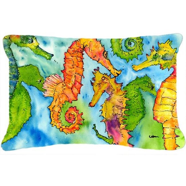 Carolines Treasures Carolines Treasures 8546PW1216 Seahorse Indoor & Outdoor Fabric Decorative Pillow - 8546PW1216
