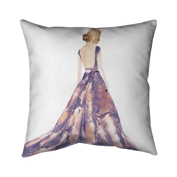 Fondo 26 x 26 in. Purple Prom Dress-Double Sided Print Indoor Pillow - FO2775194