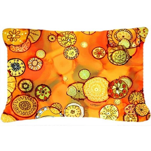 Carolines Treasures Carolines Treasures 8987PW1216 Abstract Flowers in Oranges & Yellows Fabric Decorative Pillow - 8987PW1216