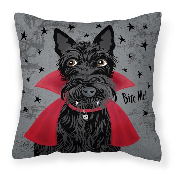 Carolines Treasures Halloween Vampire Scottie Fabric Decorative Pillow - VHA3037PW1818