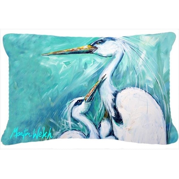 Carolines Treasures Carolines Treasures MW1159PW1216 Mothers Love White Crane Indoor & Outdoor Fabric Decorative Pillow - MW1159PW1216