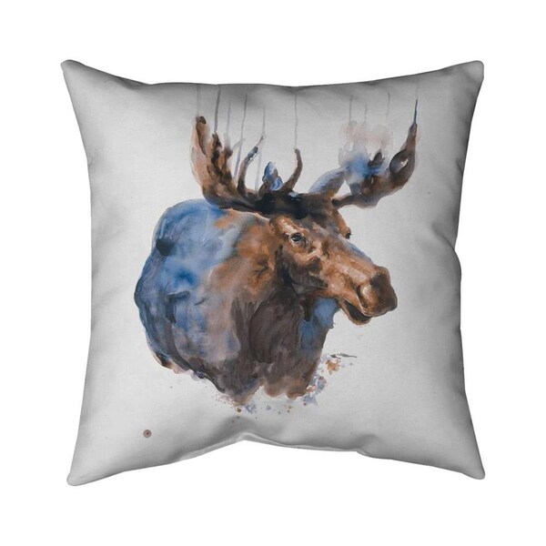 Begin Home Decor 20 x 20 in. Abstract Blue Moose-Double Sided Print Indoor Pillow - 5541-2020-AN254-1