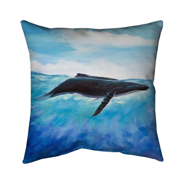 Fondo 26 x 26 in. Blue Whale-Double Sided Print Indoor Pillow - FO2772443