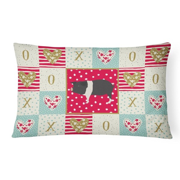 Carolines Treasures Carolines Treasures CK5366PW1216 12 x 3 x 16 in. Hampshire Pig Love Canvas Fabric Decorative Pillow - CK5366PW1216