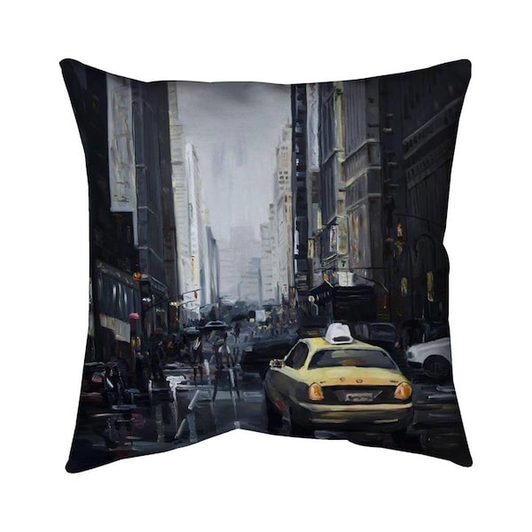 Begin Home Decor 20 x 20 in. New York in the Dark-Double Sided Print Indoor Pillow - 5541-2020-CI374