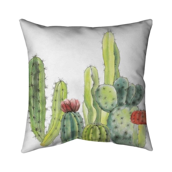 Fondo 26 x 26 in. Small Cactus-Double Sided Print Indoor Pillow - FO2795839