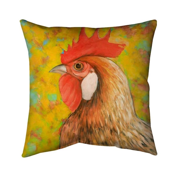 Fondo 20 x 20 in. Colorful Chicken-Double Sided Print Indoor Pillow - FO2794016