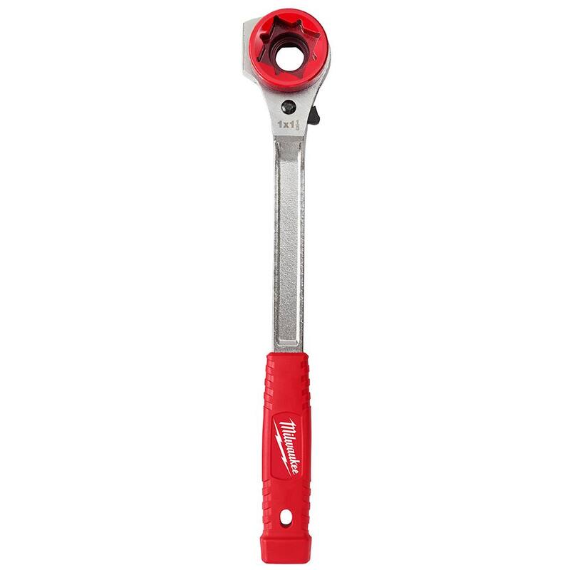 Milwaukee Lineman's Aerial Tool Apron with Lineman's High Leverage Ratcheting Wrench with Smooth Strike Face (2-Piece) - 48-22-8290-48-22-9213