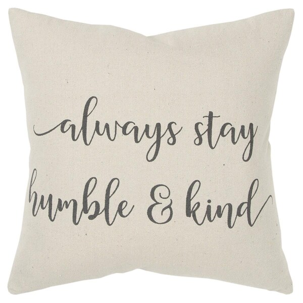 Palacedesigns Gray & Cream Humble & Kind Throw Pillow Natural - PA3689595