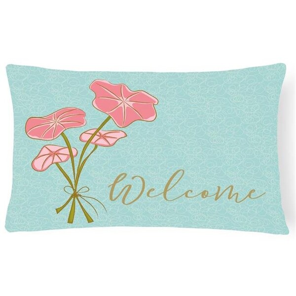 Carolines Treasures Carolines Treasures BB8554PW1216 Bunch of Flowers Welcome Canvas Fabric Decorative Pillow - BB8554PW1216