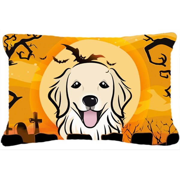 Carolines Treasures Halloween Golden Retriever Fabric Decorative Pillow - BB1763PW1216
