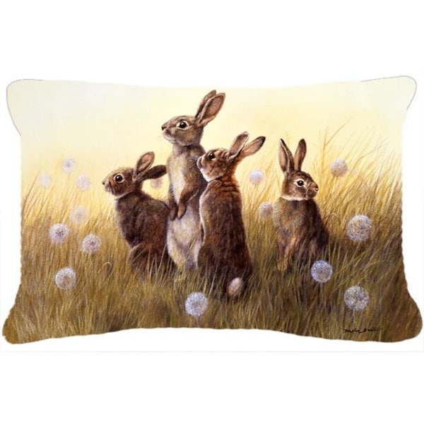 Carolines Treasures Carolines Treasures BDBA0144PW1216 Rabbits in the Dandelions Fabric Decorative Pillow - BDBA0144PW1216