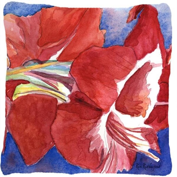 Carolines Treasures Carolines Treasures RDR2007PW1414 Amaryllis Flower Indoor & Outdoor Fabric Decorative Pillow - RDR2007PW1414