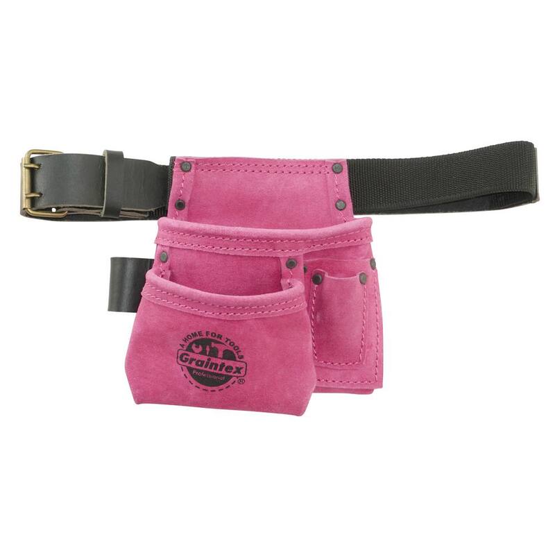 Graintex 4-Pocket Children's Pink Tool Pouch w/Belt - SS2504