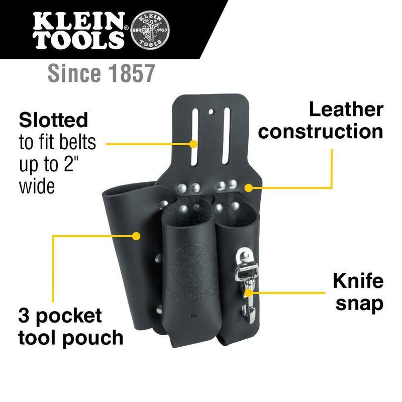 Klein Tools 3-Pocket Pliers Rule and Screwdriver Holster - S5118PRS