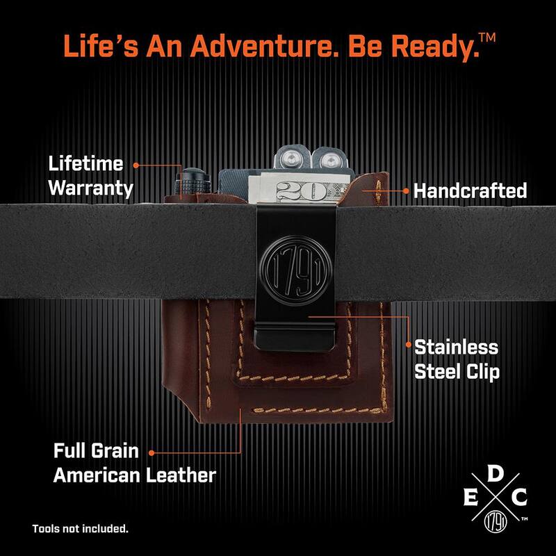1791 EVERYDAY CARRY 3.7 in. Standard Small and Medium Burgundy Full-Grain Leather Tool Organizer - WEBACDuoBURA