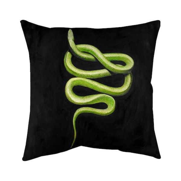 Fondo 20 x 20 in. Green Snake-Double Sided Print Indoor Pillow - FO3326524
