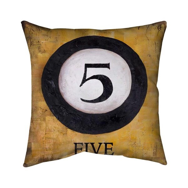 Begin Home Decor 20 x 20 in. Billiard Ball No5-Double Sided Print Indoor Pillow - 5541-2020-TY5
