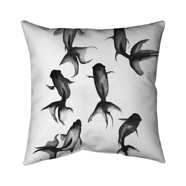 Fondo 20 x 20 in. Black Fishes-Double Sided Print Indoor Pillow - FO2773767