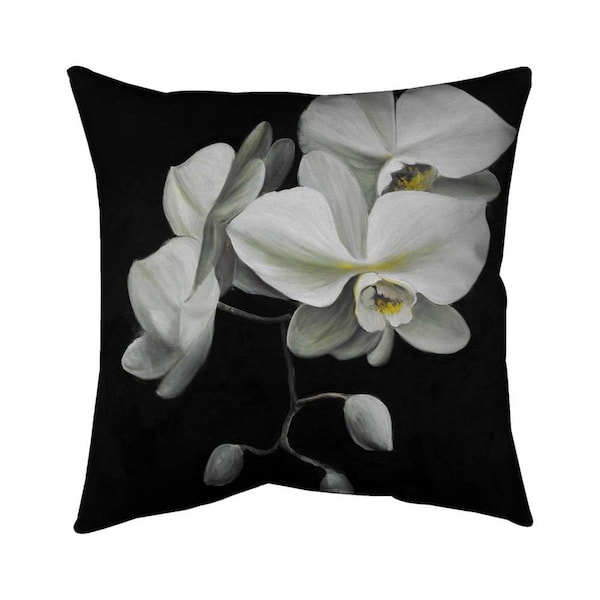 Begin Home Decor 20 x 20 in. White Orchids-Double Sided Print Indoor Pillow - 5541-2020-FL131