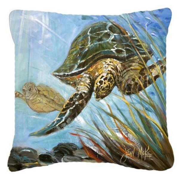 Carolines Treasures Carolines Treasures JMK1261PW1414 Loggerhead Sea Turtle Canvas Fabric Decorative Pillow - JMK1261PW1414