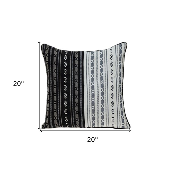 Homeroots 20 x 20 x 5 in. Black & White Abstract Accent Pillow - 383121