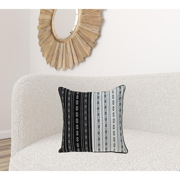 Homeroots 20 x 20 x 5 in. Black & White Abstract Accent Pillow - 383121