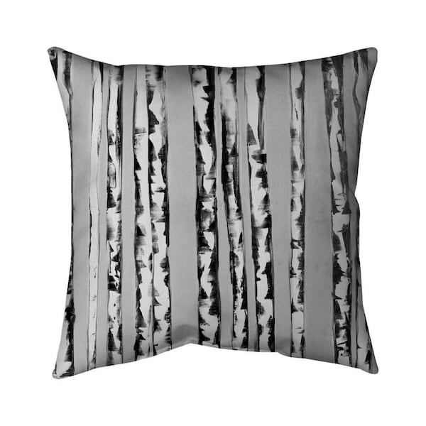 Begin Home Decor 26 x 26 in. Birches Black & White-Double Sided Print Indoor Pillow - 5541-2626-LA52-2