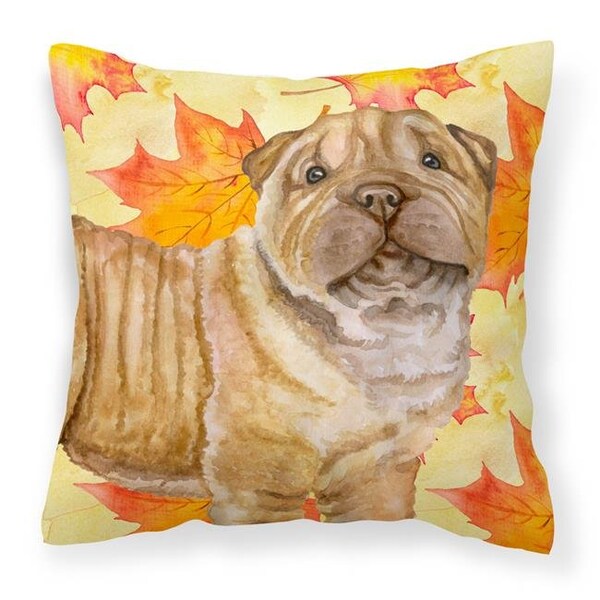 Carolines Treasures Carolines Treasures BB9980PW1414 Shar Pei Puppy Fall Fabric Decorative Pillow - BB9980PW1414