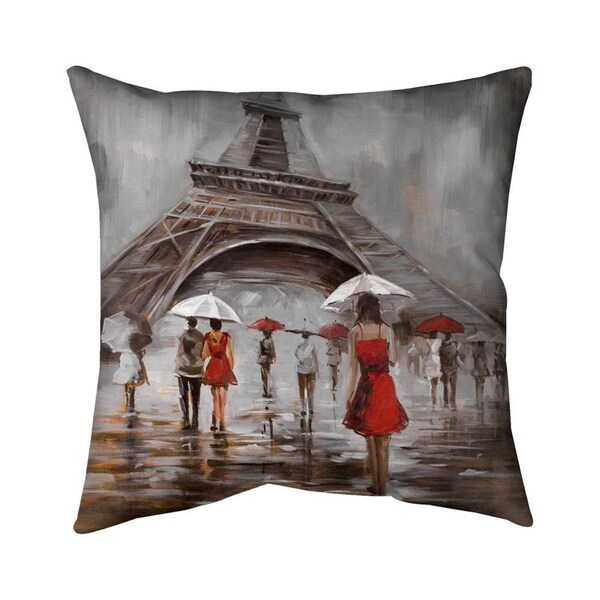 Fondo 20 x 20 in. Near The Eiffel Tower-Double Sided Print Indoor Pillow - FO2797899