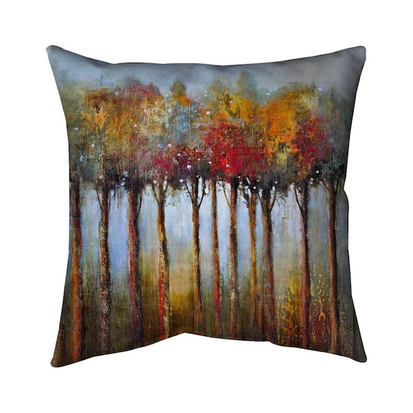 Fondo 26 x 26 in. Colorful Leaves Trees-Double Sided Print Indoor Pillow - FO2780848