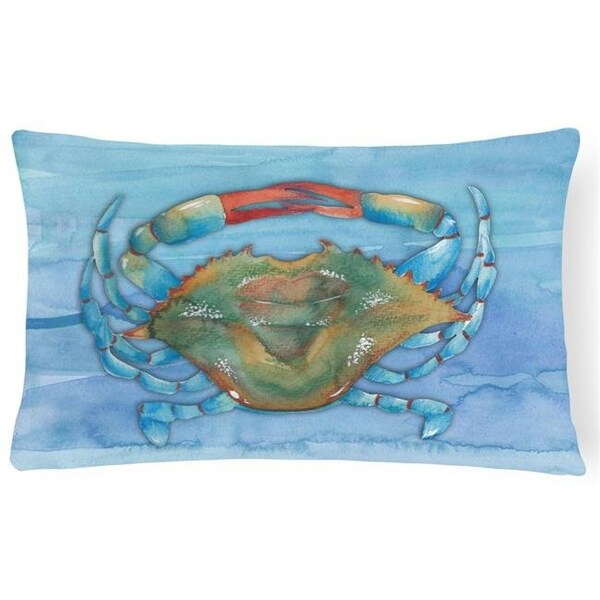 Carolines Treasures Carolines Treasures BB8527PW1216 Blue Crab Canvas Fabric Decorative Pillow - BB8527PW1216