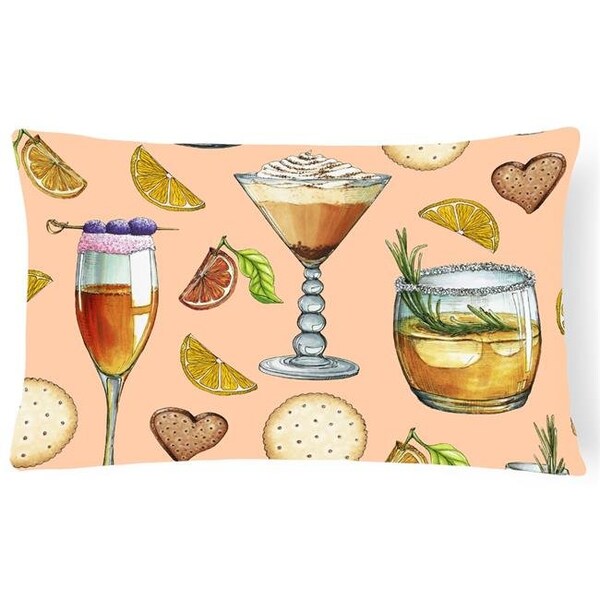 Carolines Treasures Carolines Treasures BB5200PW1216 Drinks & Cocktails Peach Canvas Fabric Decorative Pillow - BB5200PW1216