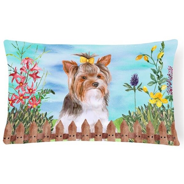 Carolines Treasures Carolines Treasures CK1285PW1216 Yorkshire Terrier No.2 Spring Canvas Fabric Decorative Pillow - CK1285PW1216