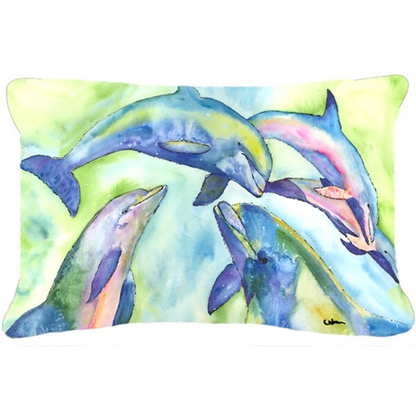 Jensendistributionservices Dolphin Indoor & Outdoor Fabric Decorative Pillow - MI2554026