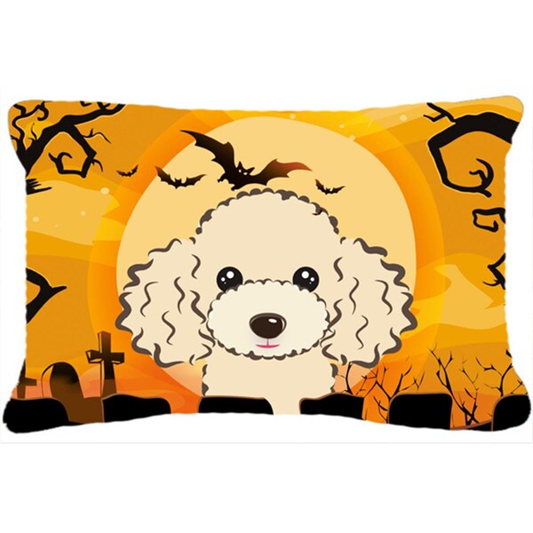 Carolines Treasures Halloween Buff Poodle Fabric Decorative Pillow - BB1816PW1216