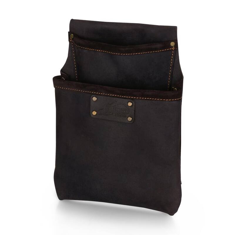 OX TOOLS Oil Tanned Leather Pro 2 Pocket Nail Bag Tool Pouch - OX-P263202