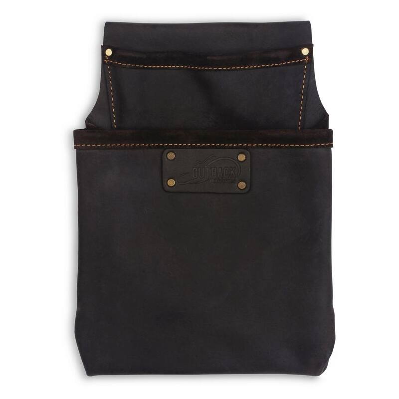 OX TOOLS Oil Tanned Leather Pro 2 Pocket Nail Bag Tool Pouch - OX-P263202