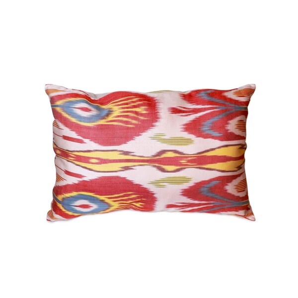 Daphnes Dinnette Silk Velvet Ikat Pillow, Multi Color - 15 x 24 in. - DA1123475