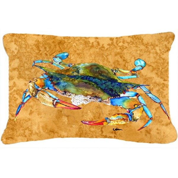 Carolines Treasures Carolines Treasures 8655PW1216 Crab Indoor & Outdoor Fabric Decorative Pillow - 8655PW1216