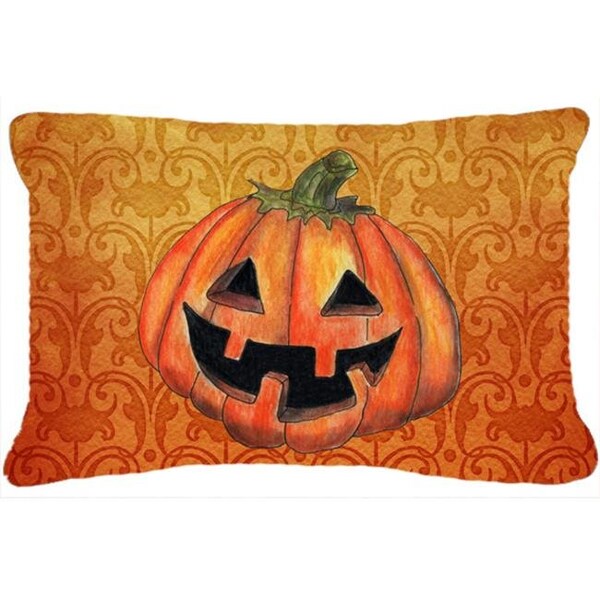 Carolines Treasures Carolines Treasures SB3020PW1216 October Pumpkin Halloween Indoor & Outdoor Fabric Decorative Pillow - SB3020PW1216