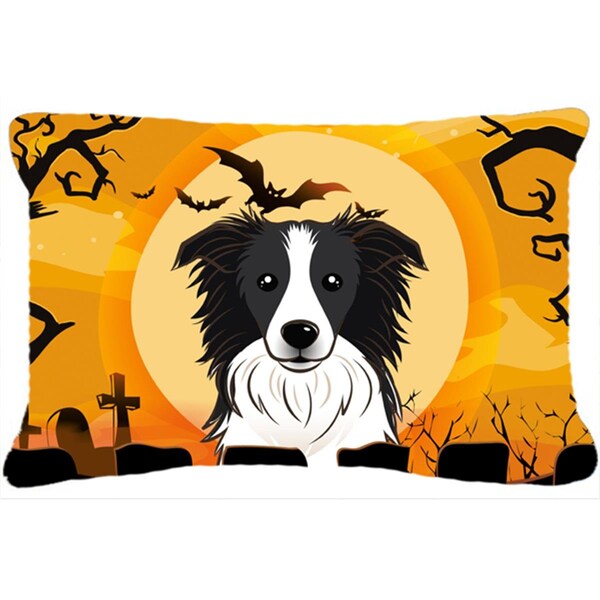 Carolines Treasures Halloween Border Collie Fabric Decorative Pillow - BB1799PW1216