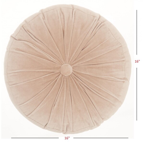 Homeroots 16 x 16 in. Light Pink Tufted Round Throw Pillow - 386282