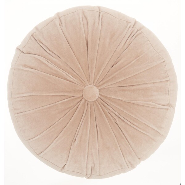 Homeroots 16 x 16 in. Light Pink Tufted Round Throw Pillow - 386282