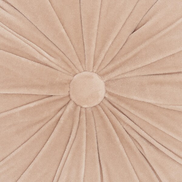 Homeroots 16 x 16 in. Light Pink Tufted Round Throw Pillow - 386282