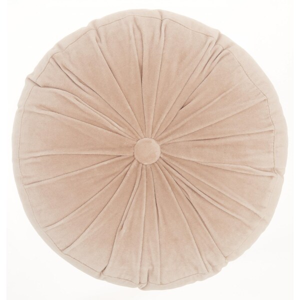 Homeroots 16 x 16 in. Light Pink Tufted Round Throw Pillow - 386282