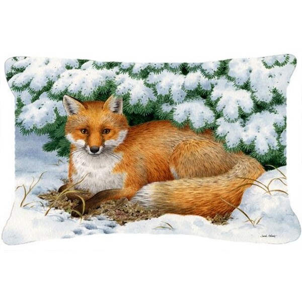 Carolines Treasures Carolines Treasures ASA2184PW1216 Winter Fox Fabric Decorative Pillow - ASA2184PW1216