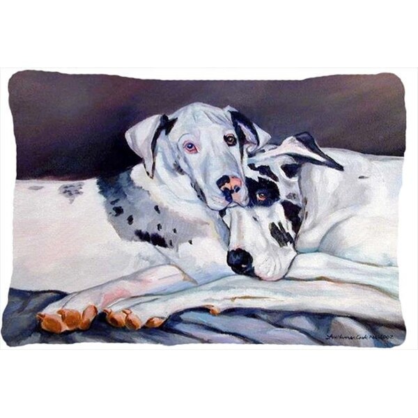 Carolines Treasures Carolines Treasures 7163PW1216 12 x 16 in. Harlequin Natural Great Danes Decorative Indoor & Outdoor Fabric Pillow - 7163PW1216