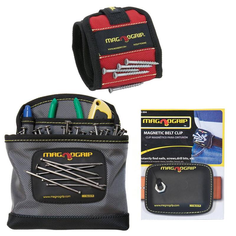 MagnoGrip Magnetic Wristband, Magnetic Belt Clip and Magnetic Clip-On Pouch Set (3-Pack) - 571-383