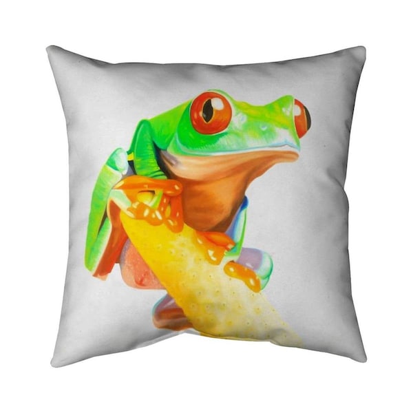 Fondo 26 x 26 in. Curious Red Eyed Frog-Double Sided Print Indoor Pillow - FO2796368